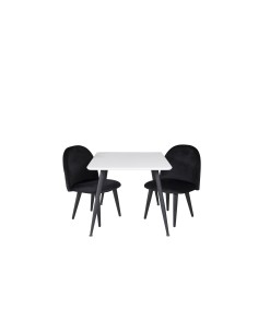 Matgrupp Polar med Velvet matstolar, 80 × 60 cm
