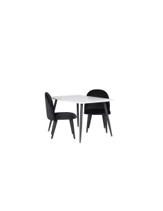 Matgrupp Polar med Velvet matstolar, 80 × 60 cm 2