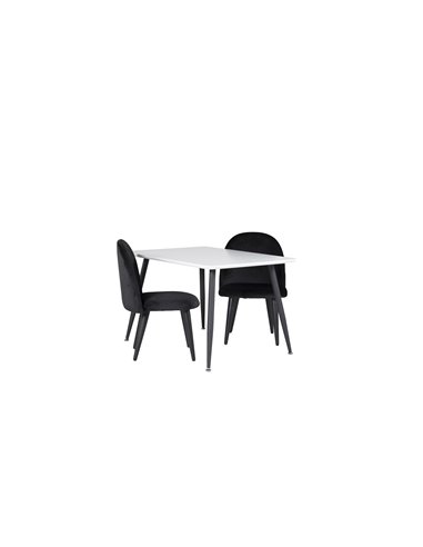 Matgrupp Polar med Velvet matstolar, 80 × 60 cm