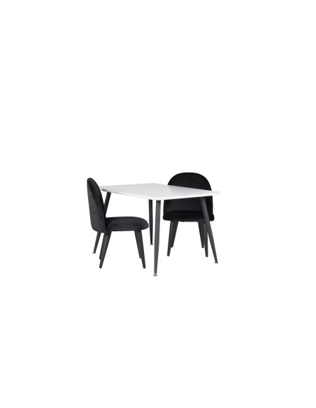Matgrupp Polar med Velvet matstolar, 80 × 60 cm