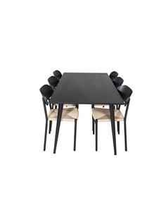Matgrupp Dipp med Polly matstolar, 180 × 90 cm