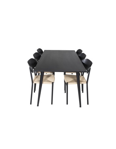 Matgrupp Dipp med Polly matstolar, 180 × 90 cm