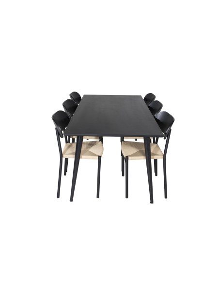 Matgrupp Dipp med Polly matstolar, 180 × 90 cm