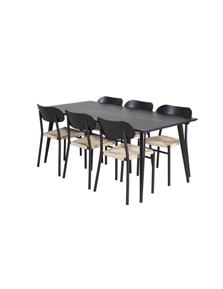 Matgrupp Dipp med Polly matstolar, 180 × 90 cm