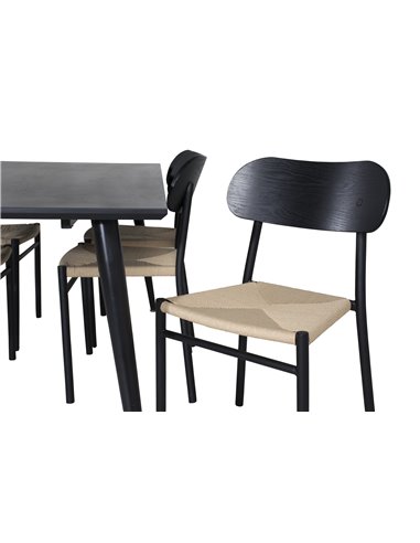 Matgrupp Dipp med Polly matstolar, 180 × 90 cm