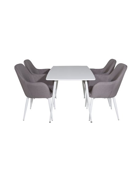 Matgrupp Polar med Comfort matstolar, 120 × 75 cm