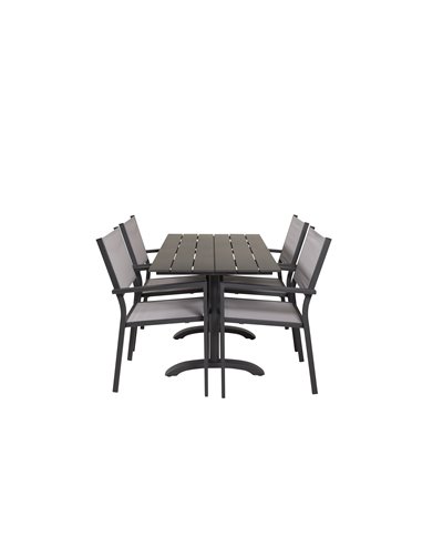 Matgrupp Denver med Copacabana matstolar, 120 × 70 cm