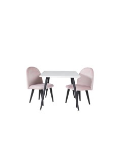 Matgrupp Polar med Velvet matstolar, 80 × 60 cm