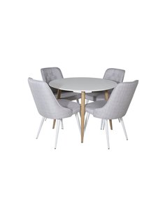 Matgrupp Plaza med Velvet Deluxe matstolar