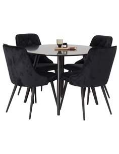 Matgrupp Plaza med Velvet Deluxe matstolar