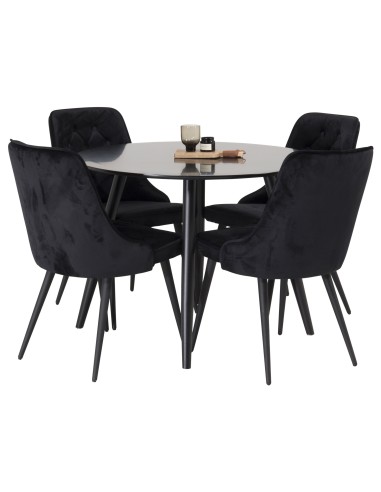 Matgrupp Plaza med Velvet Deluxe matstolar