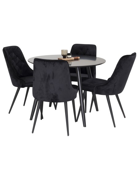 Matgrupp Plaza med Velvet Deluxe matstolar