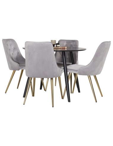 Matgrupp Plaza med Velvet Deluxe matstolar