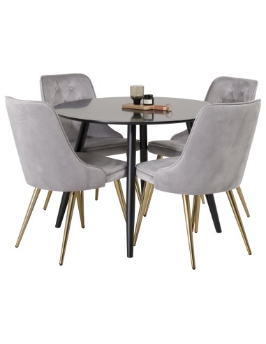 Matgrupp Plaza med Velvet Deluxe matstolar