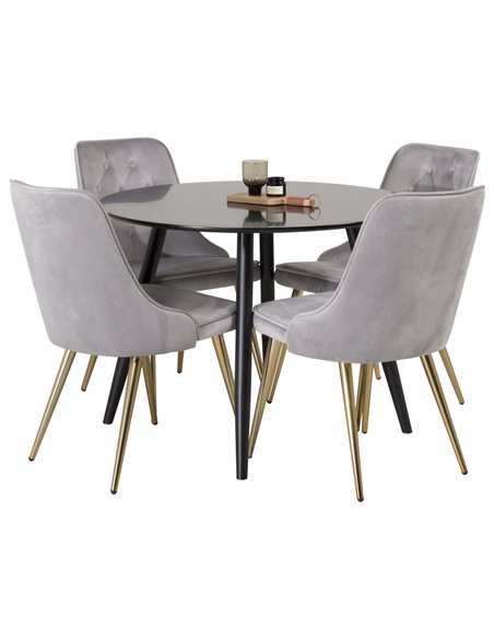 Matgrupp Plaza med Velvet Deluxe matstolar