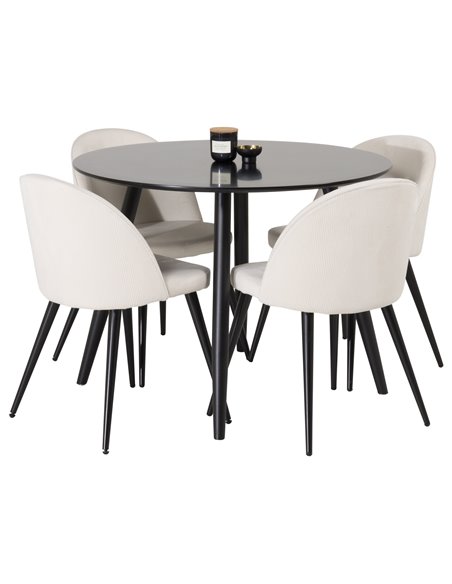 Matgrupp Plaza med Velvet matstolar