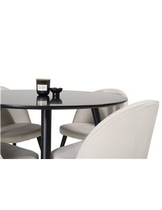 Matgrupp Plaza med Velvet matstolar 2
