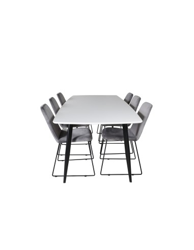 Matgrupp Polar med Muce matstolar, 240 × 100 cm