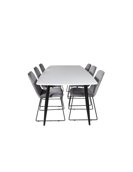 Matgrupp Polar med Muce matstolar, 240 × 100 cm