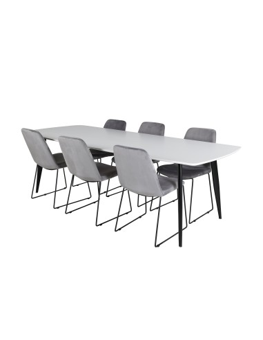 Matgrupp Polar med Muce matstolar, 240 × 100 cm