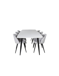Matgrupp Polar med Velvet matstolar, 240 × 100 cm