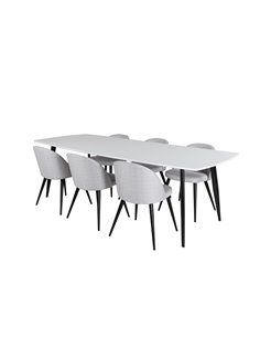Matgrupp Polar med Velvet matstolar, 240 × 100 cm 2