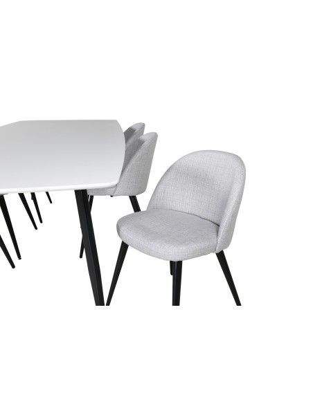Matgrupp Polar med Velvet matstolar, 240 × 100 cm