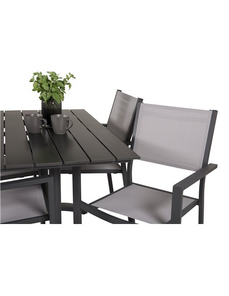 Matgrupp Denver med Copacabana matstolar, 120 × 70 cm
