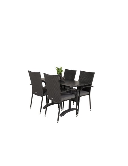 Matgrupp Denver med Anna matstolar, 120 × 70 cm