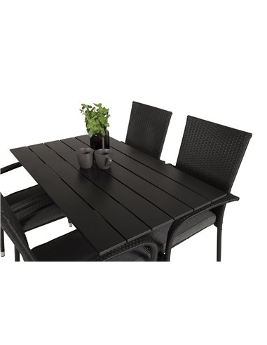 Matgrupp Denver med Anna matstolar, 120 × 70 cm