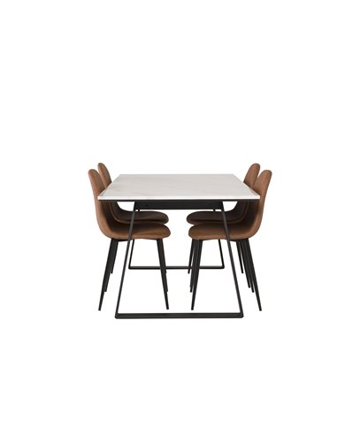Matgrupp Estelle med Polar matstolar, 140 × 90 cm