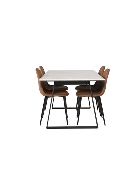 Matgrupp Estelle med Polar matstolar, 140 × 90 cm
