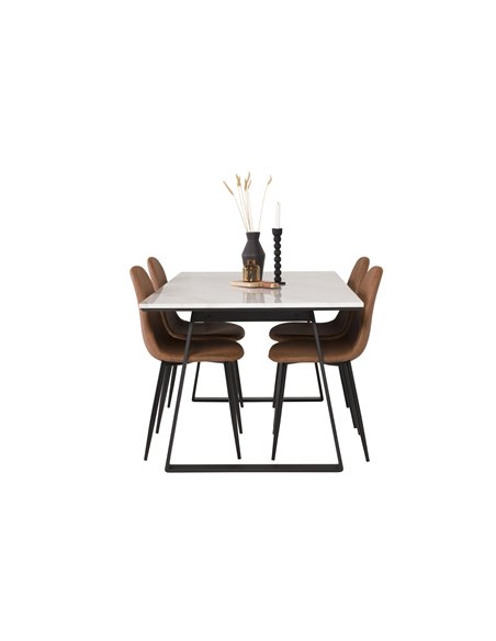 Matgrupp Estelle med Polar matstolar, 140 × 90 cm