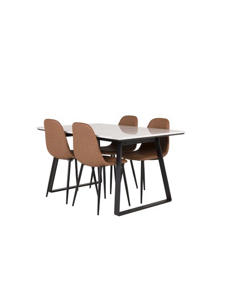Matgrupp Estelle med Polar matstolar, 140 × 90 cm