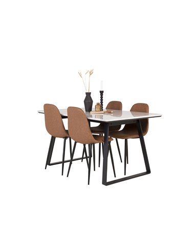Matgrupp Estelle med Polar matstolar, 140 × 90 cm