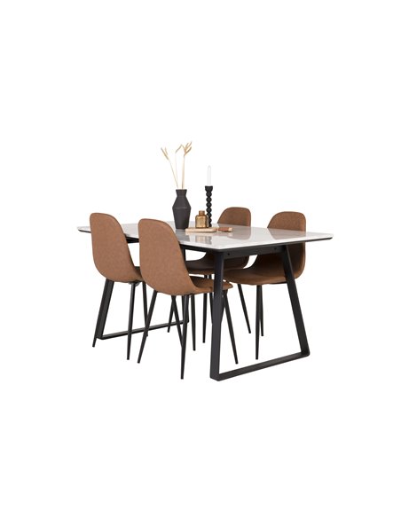 Matgrupp Estelle med Polar matstolar, 140 × 90 cm