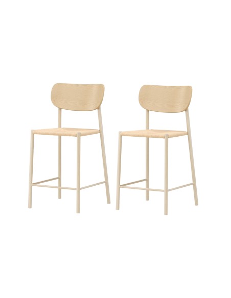 Barstol Polly, Beige/Vitlaserad