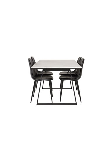 Matgrupp Estelle med Polar matstolar, 140 × 90 cm
