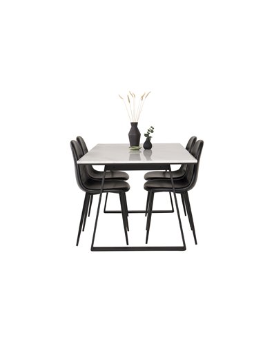Matgrupp Estelle med Polar matstolar, 140 × 90 cm