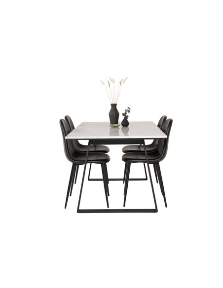Matgrupp Estelle med Polar matstolar, 140 × 90 cm