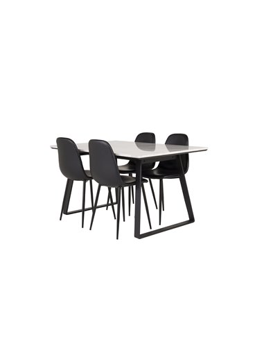 Matgrupp Estelle med Polar matstolar, 140 × 90 cm