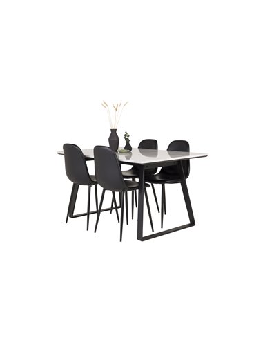 Matgrupp Estelle med Polar matstolar, 140 × 90 cm