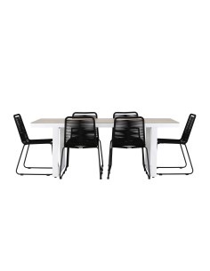 Matgrupp Merlo med Lindos matstolar, 200 × 90 cm