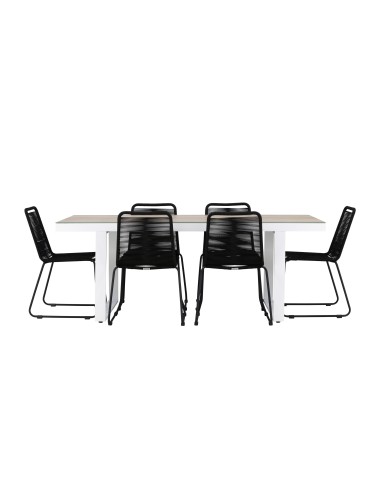 Matgrupp Merlo med Lindos matstolar, 200 × 90 cm