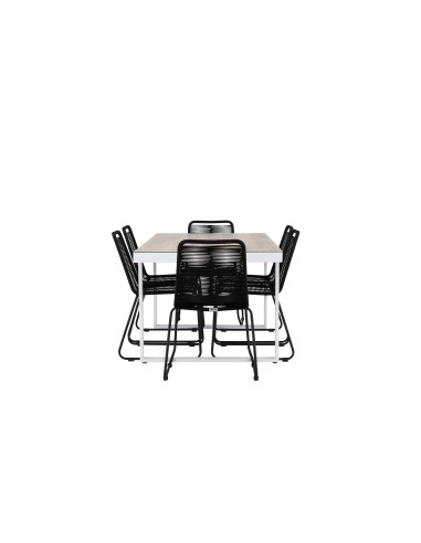 Matgrupp Merlo med Lindos matstolar, 200 × 90 cm