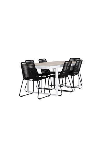 Matgrupp Merlo med Lindos matstolar, 200 × 90 cm