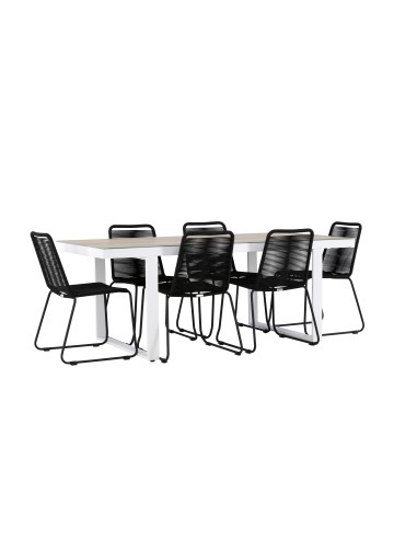 Matgrupp Merlo med Lindos matstolar, 200 × 90 cm