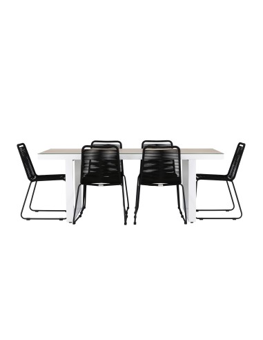 Matgrupp Merlo med Lindos matstolar, 200 × 90 cm