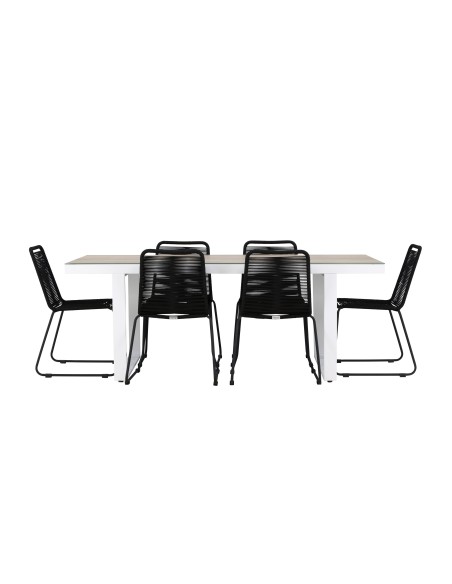 Matgrupp Merlo med Lindos matstolar, 200 × 90 cm