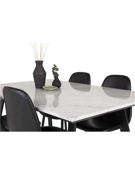 Matgrupp Estelle med Polar matstolar, 140 × 90 cm